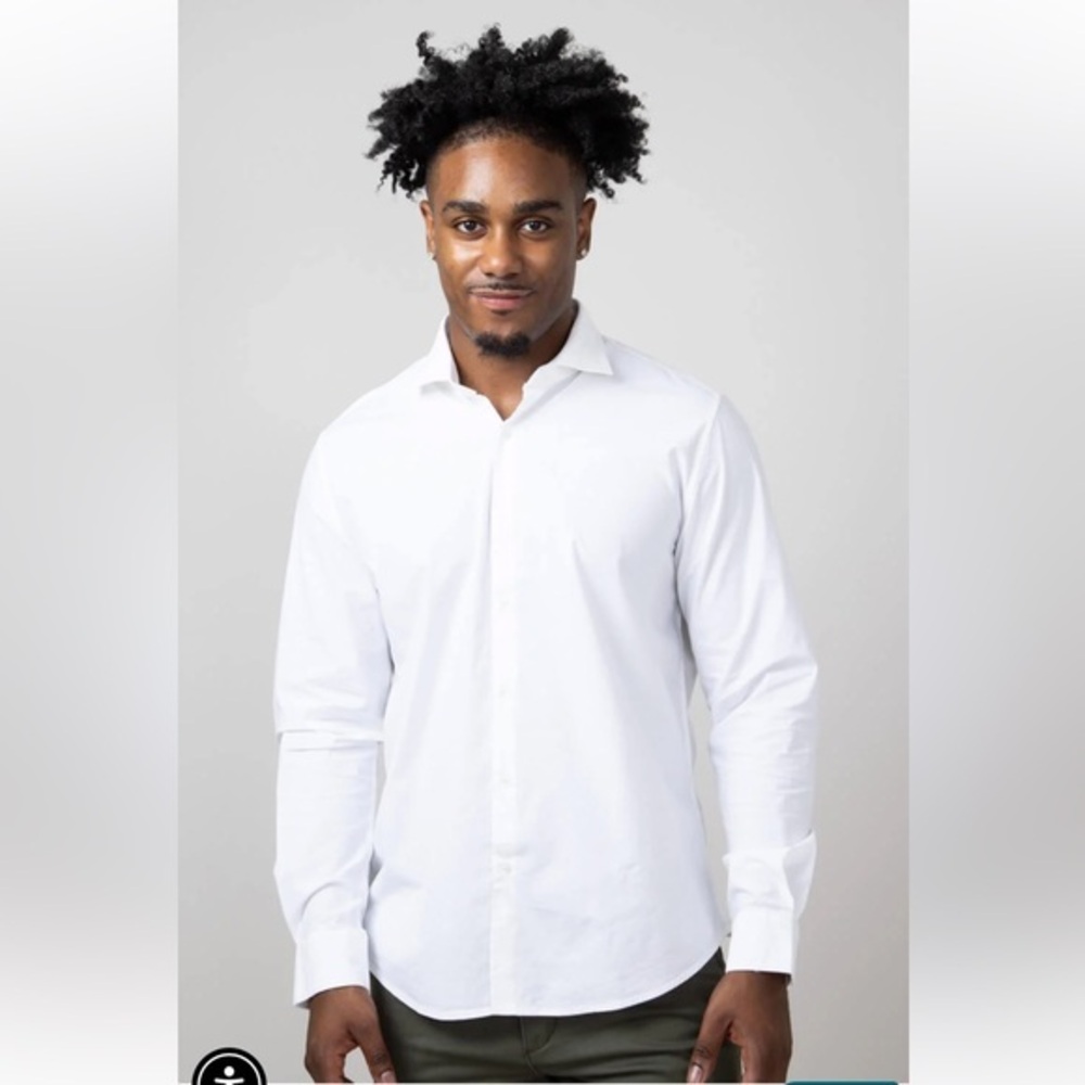 Denim & Flowers Classic White Men's Shirt NWT Size Large